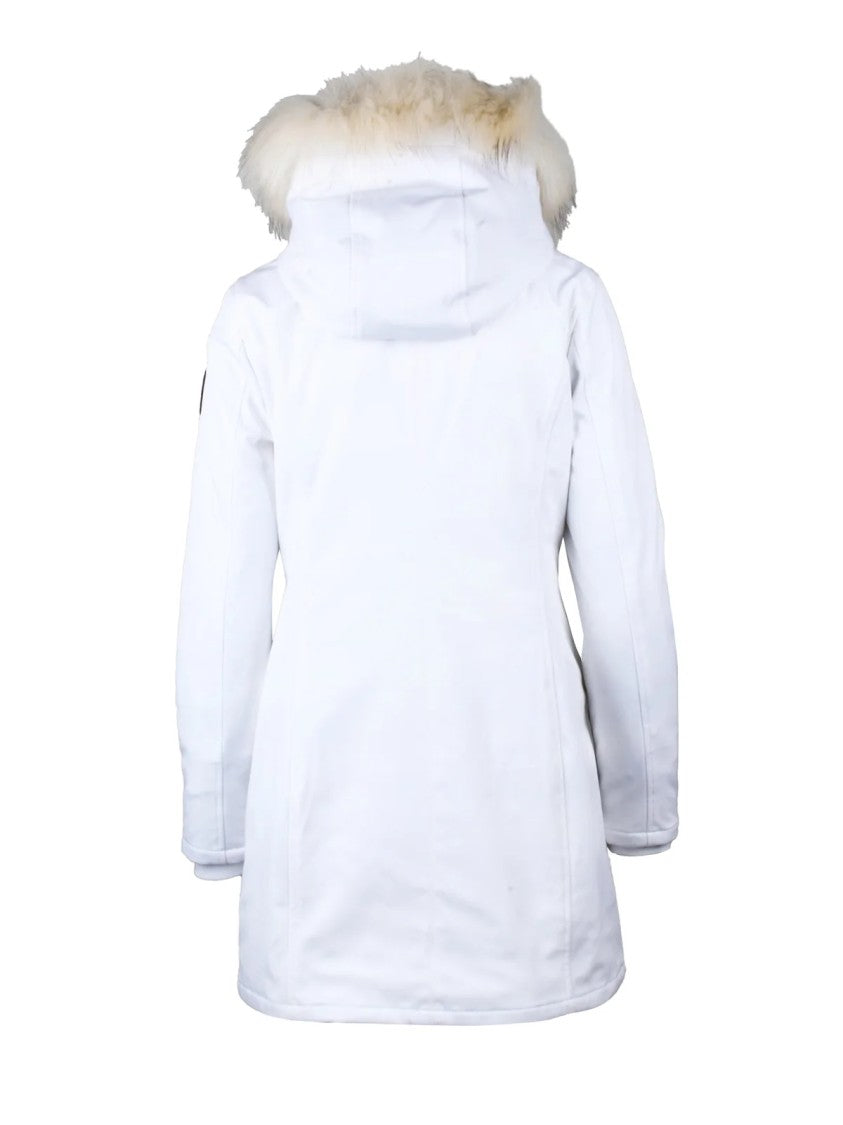 Bomboogie White Fitted Polyester-Blend Parka