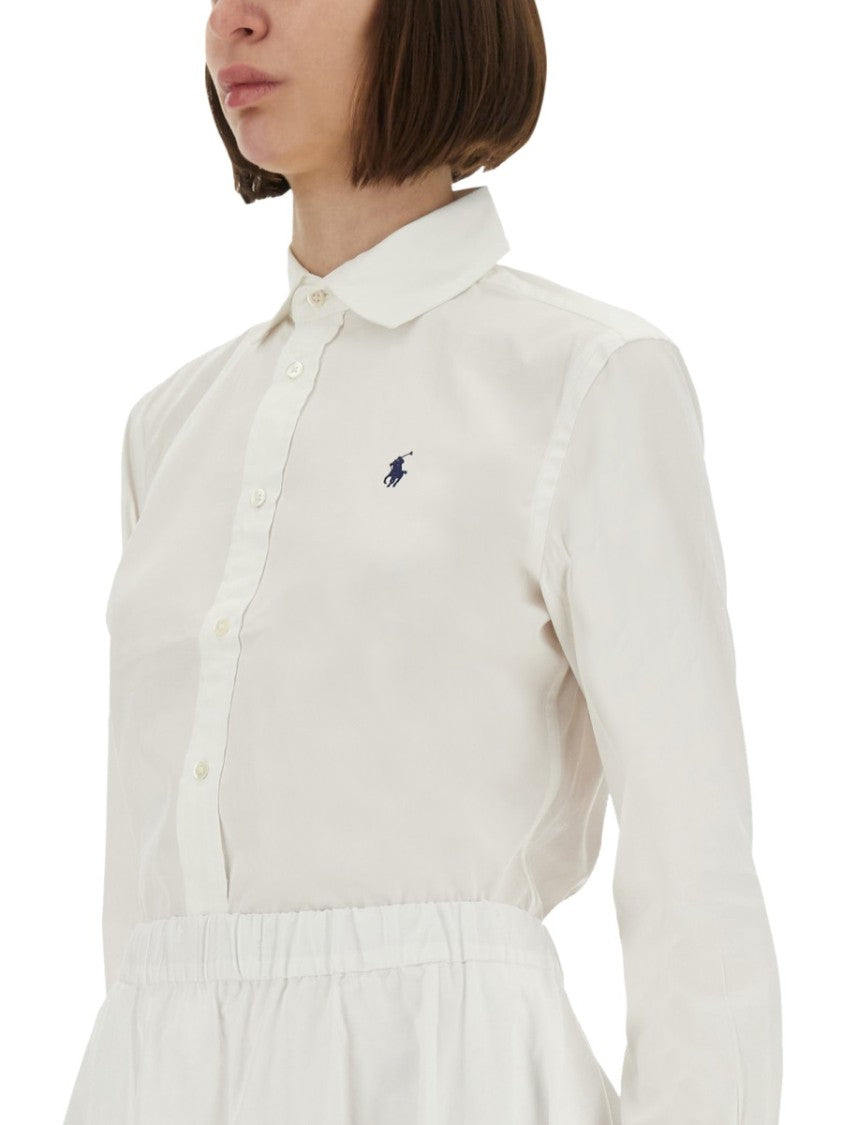 Polo Ralph Lauren Tailored White Button-Down Shirt With Subtle Logo