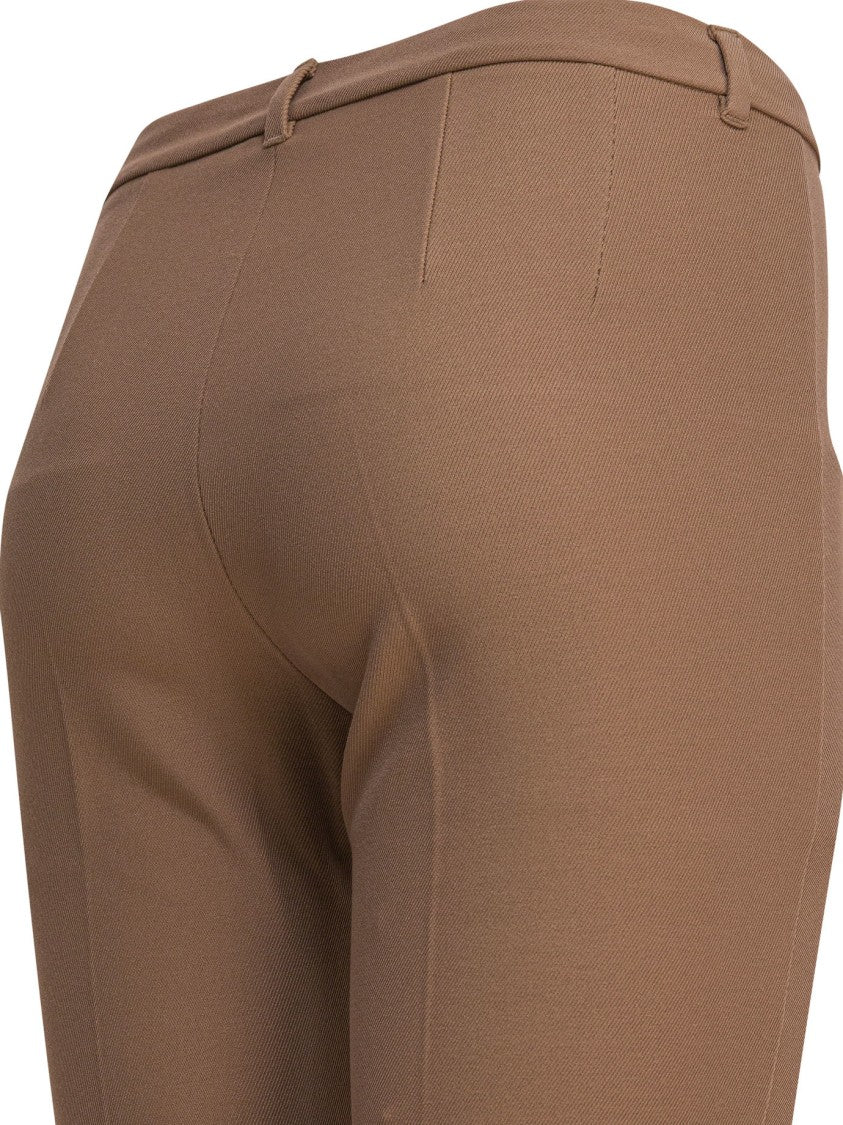 Max Mara Cropped Brown Trousers With Tailored Fit