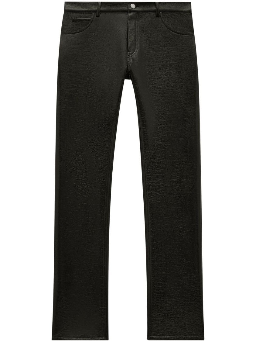 Courrèges Navy Blue Straight Leg Vinyl Trousers