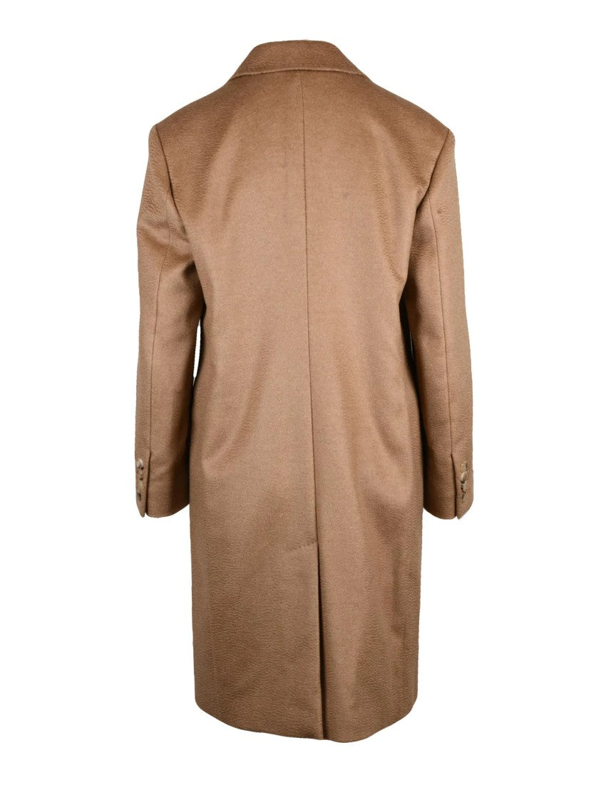 Max Mara Beige Camel Double-Breasted Coat