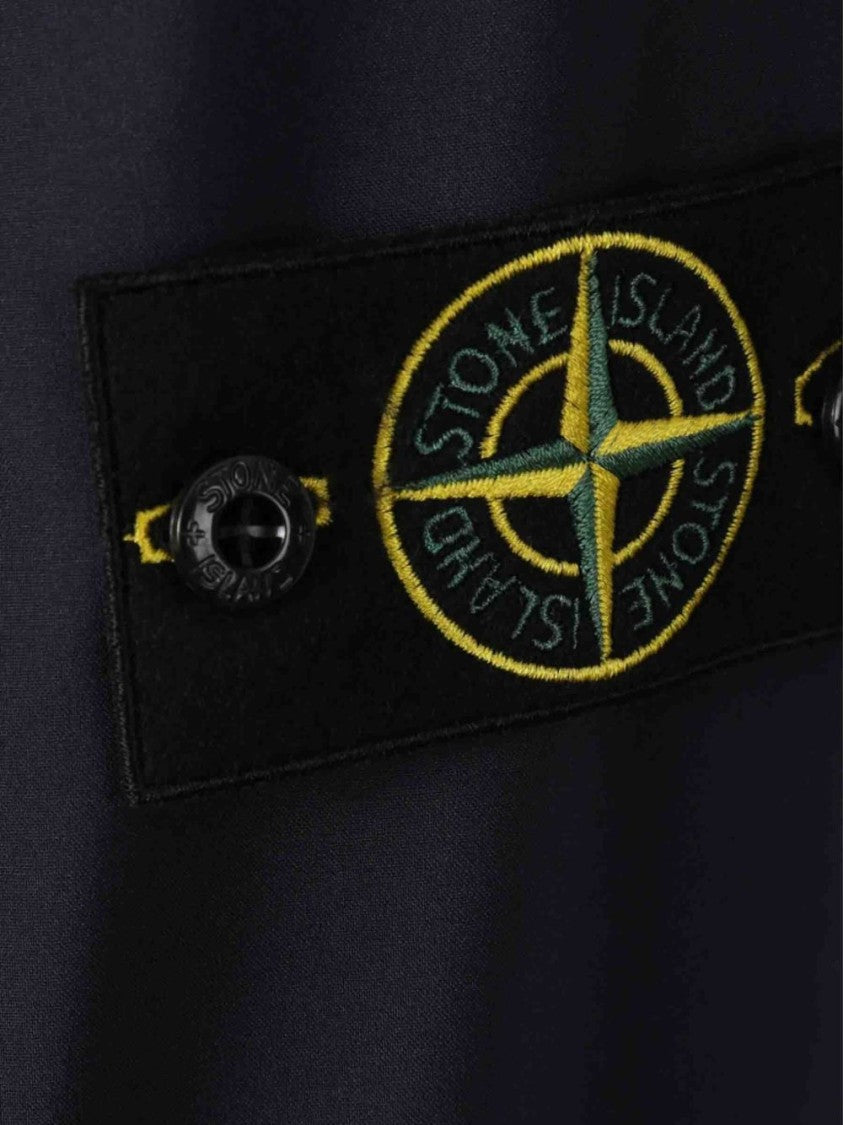 Stone Island Hooded Technical Jacket With Logo Badge