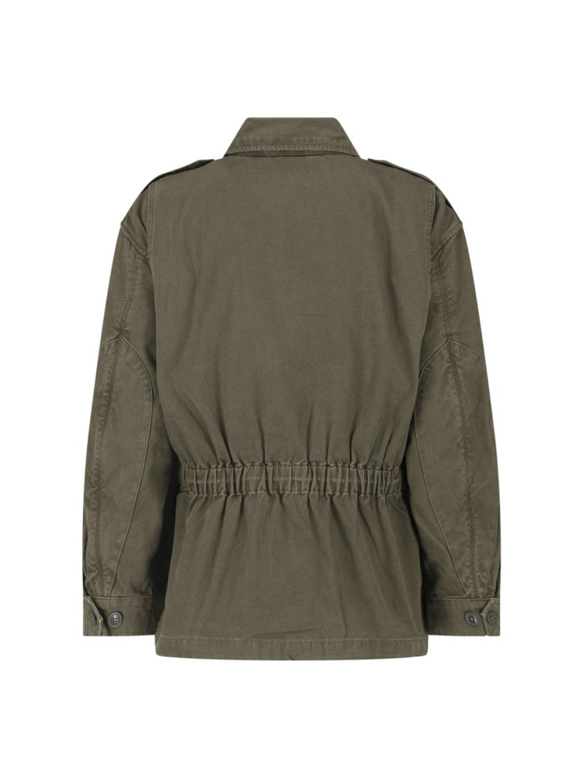 Polo Ralph Lauren Utility Green Cotton Jacket With Zip And Button Closure