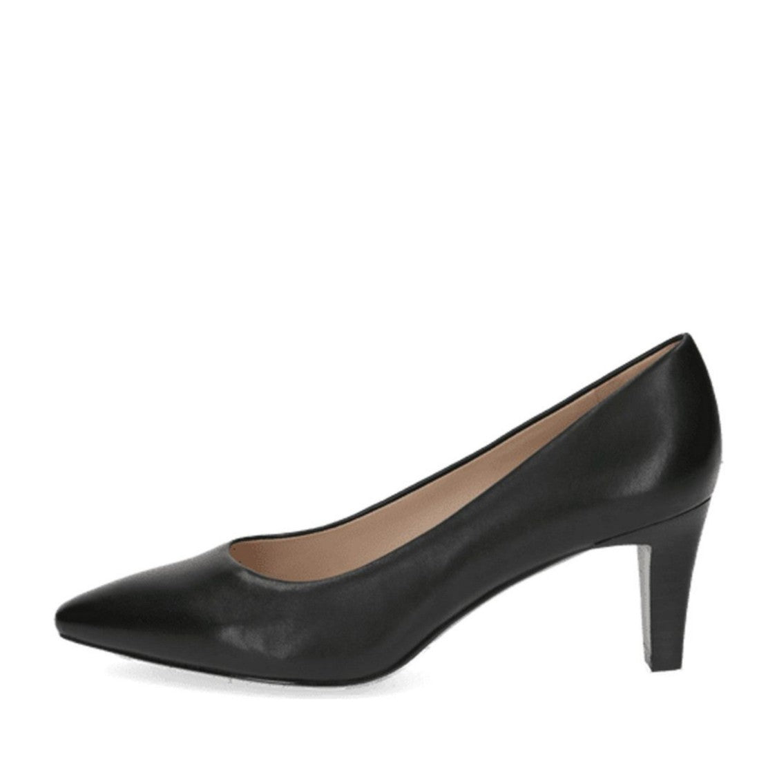 Peter Kaiser Black Pointed Toe Elevated Heel Smooth Leather Dress Pumps