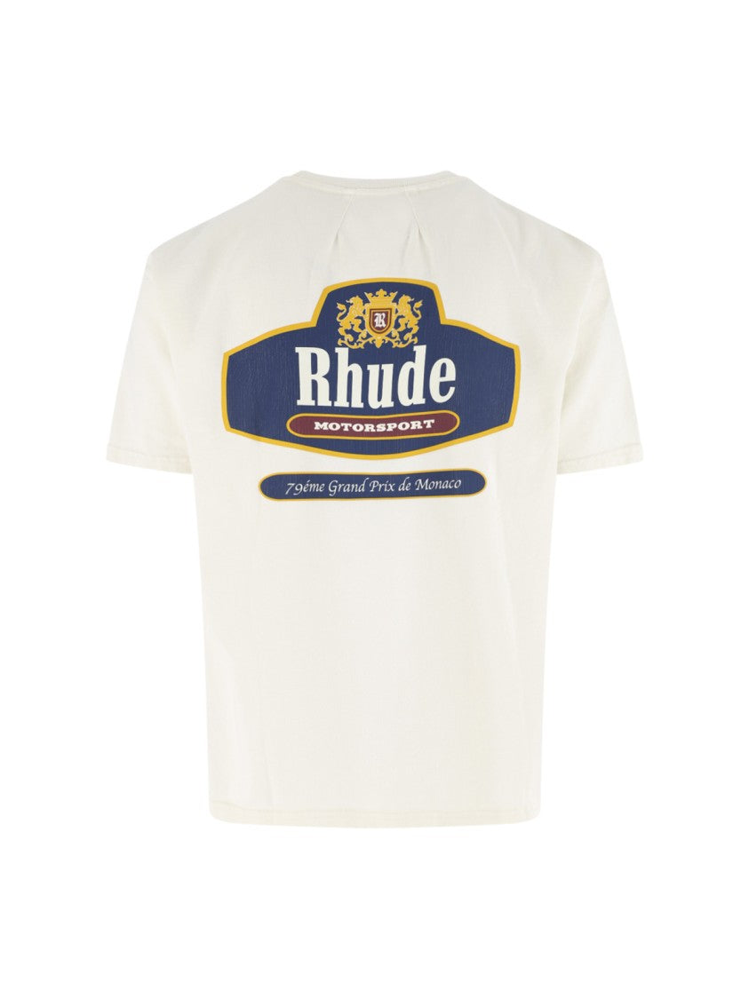 Rhude Off-White Vintage Logo Cotton T-Shirt