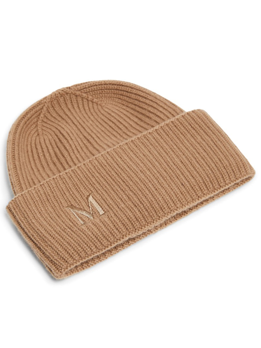 Max Mara Ribbed Cashmere Beanie Hat With Folded Cuff