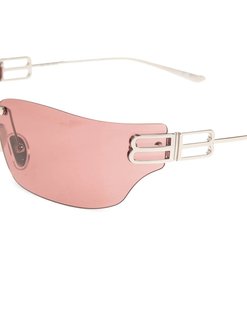 Balenciaga Silver Rimless Rectangular Sunglasses