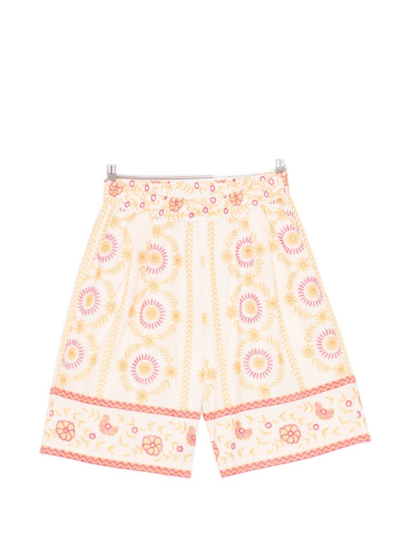 Twinset U&B White Floral Embroidered Shorts