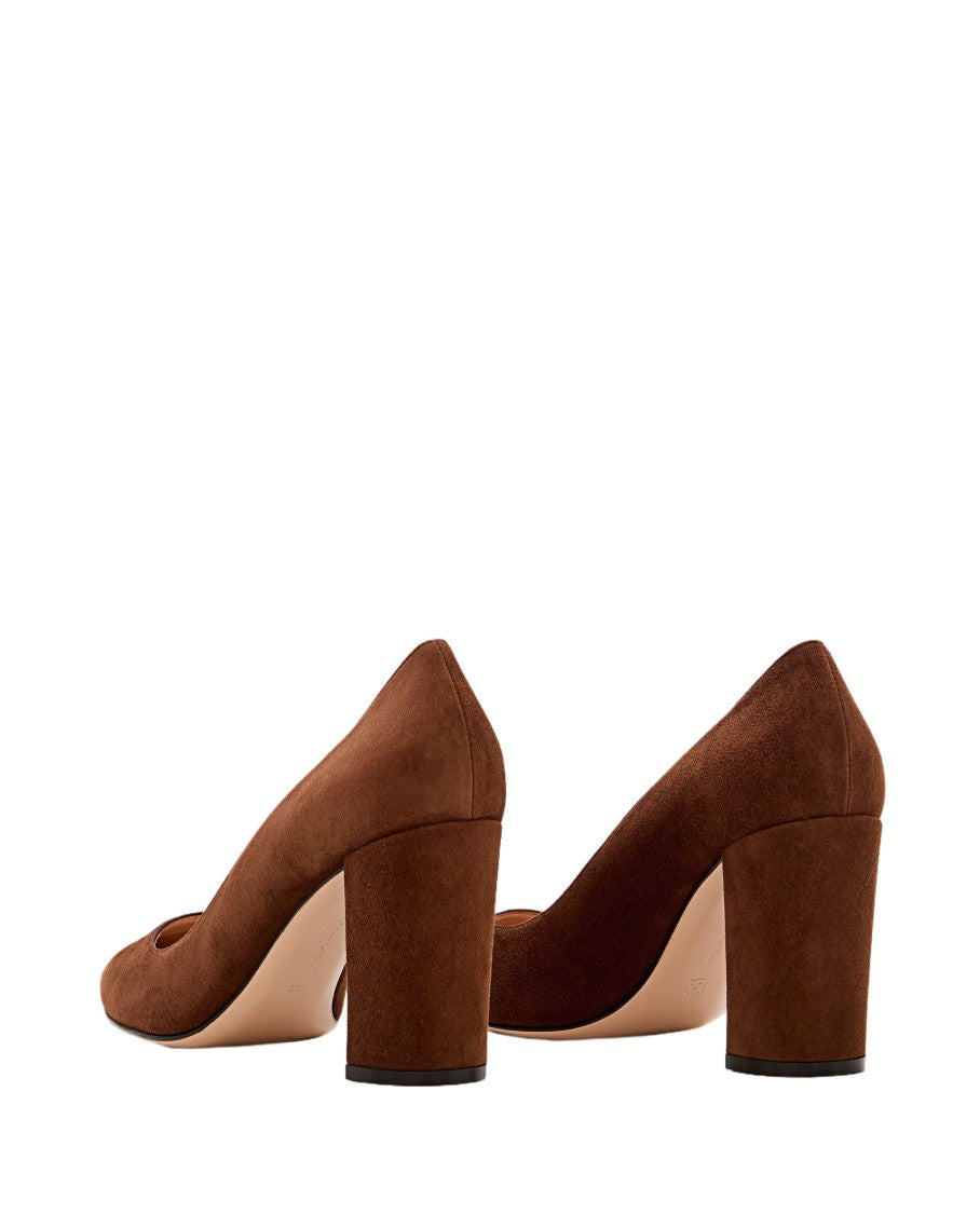 Gianvito Rossi Pointed-Toe Suede Pumps With 85Mm Block Heel