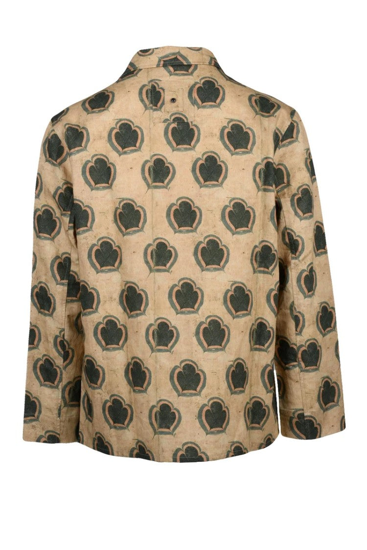 White Sand Linen Cotton Jacket - Beige