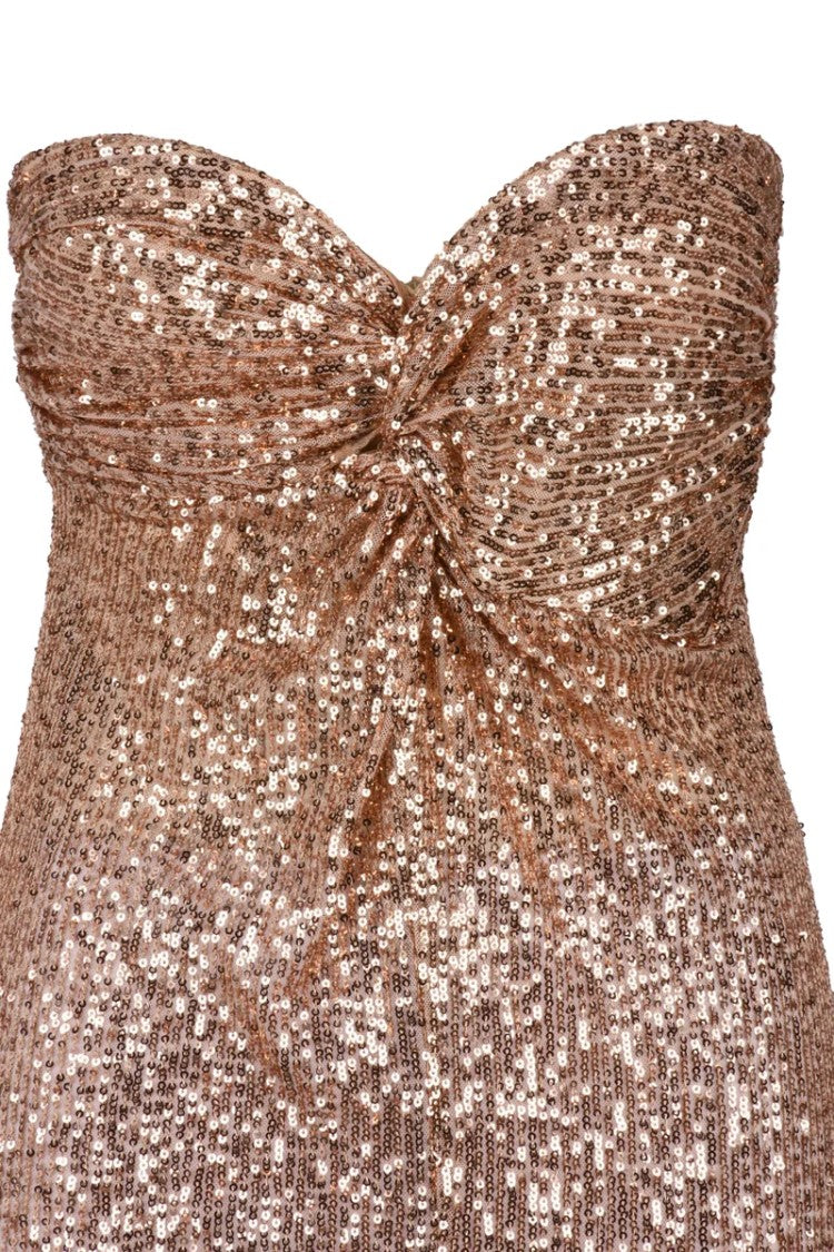 Red Carpet E. Franchi Pink Sequin Maxi Dress