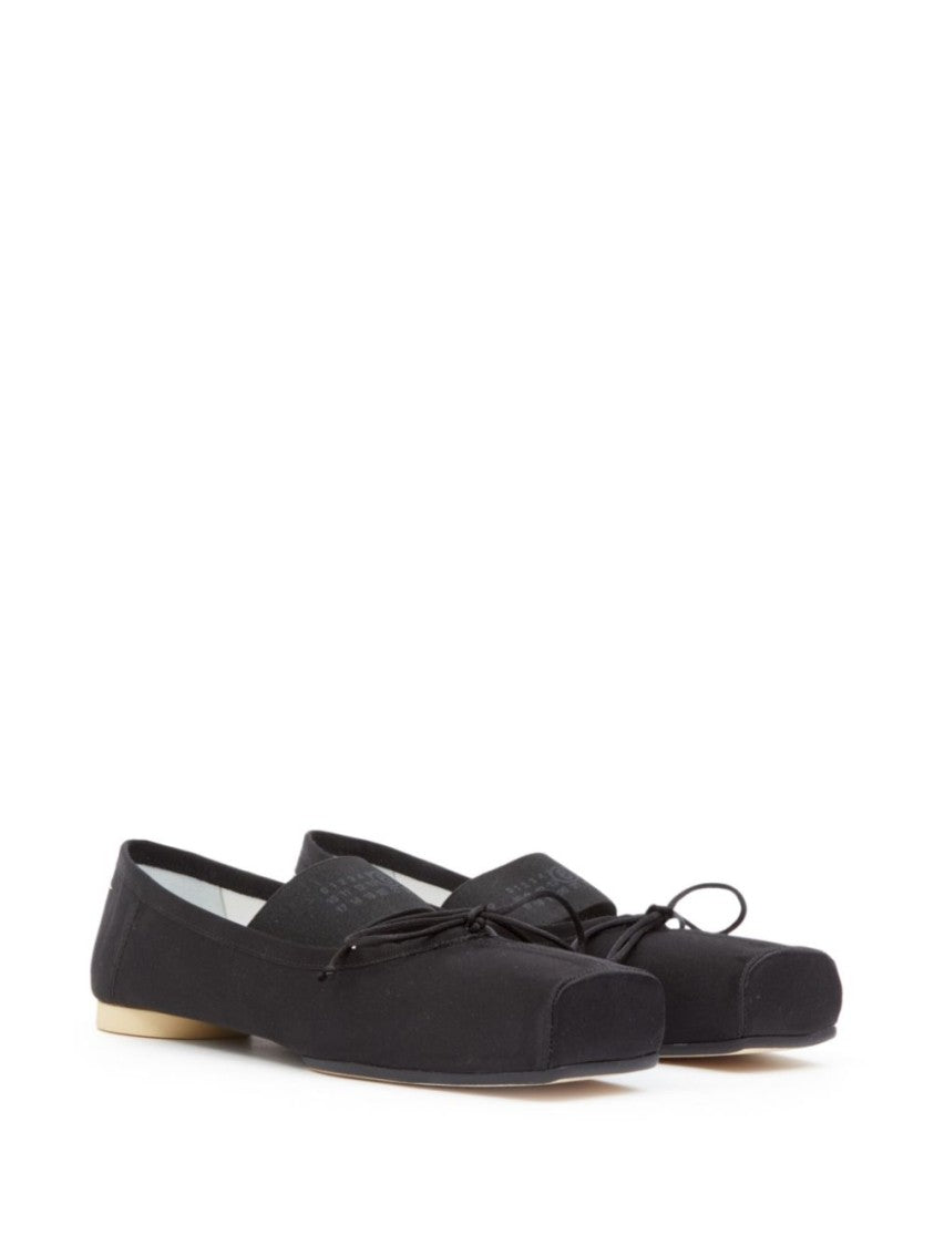 Mm6 By Maison Margiela Black Anatomic Fabric Square Toe Flats