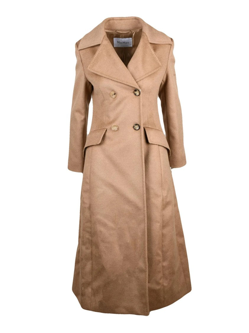 Max Mara Beige Camel Double-Breasted Lepanto Long Coat