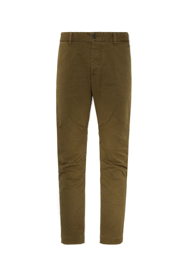 Dsquared2 Olive Green Cotton Tapered Chino Trousers