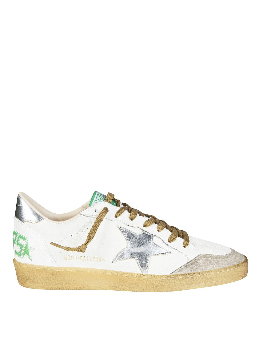 Golden Goose White Nappa Leather Silver Star Sneakers