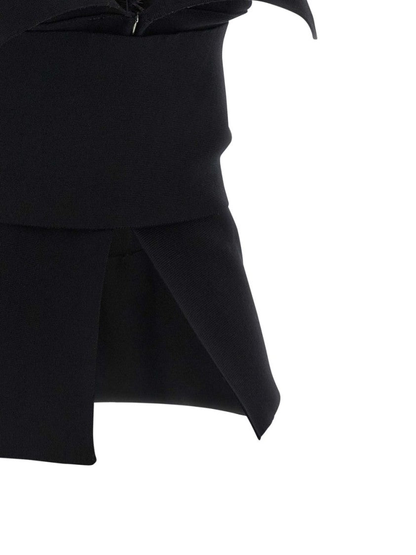 Alberta Ferretti Structured Bustier Top With Feather Details