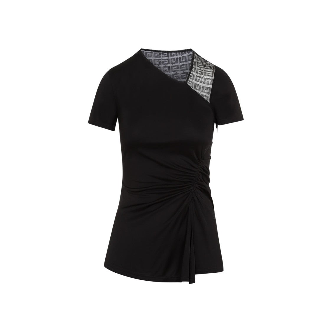 Givenchy Asymmetric V-Neck Shirt With Gathered Detailing