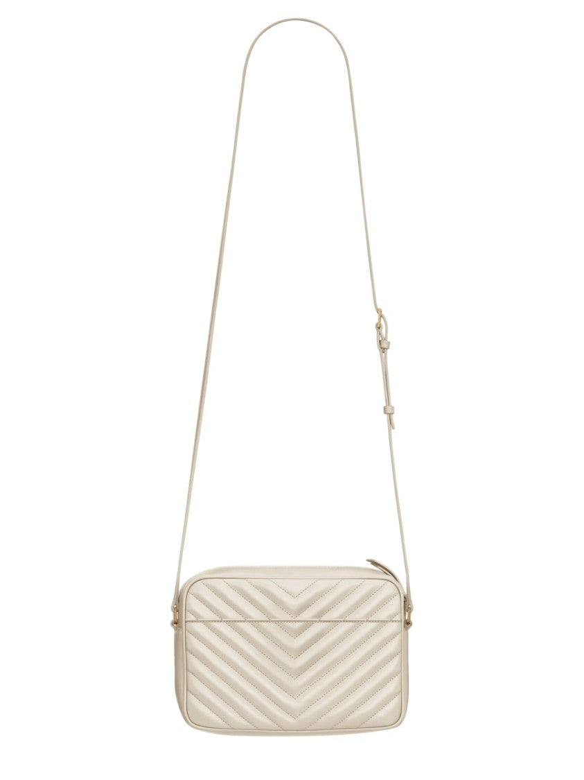 Saint Laurent Quilted Crossbody Bag With Metallic Logo Emblem