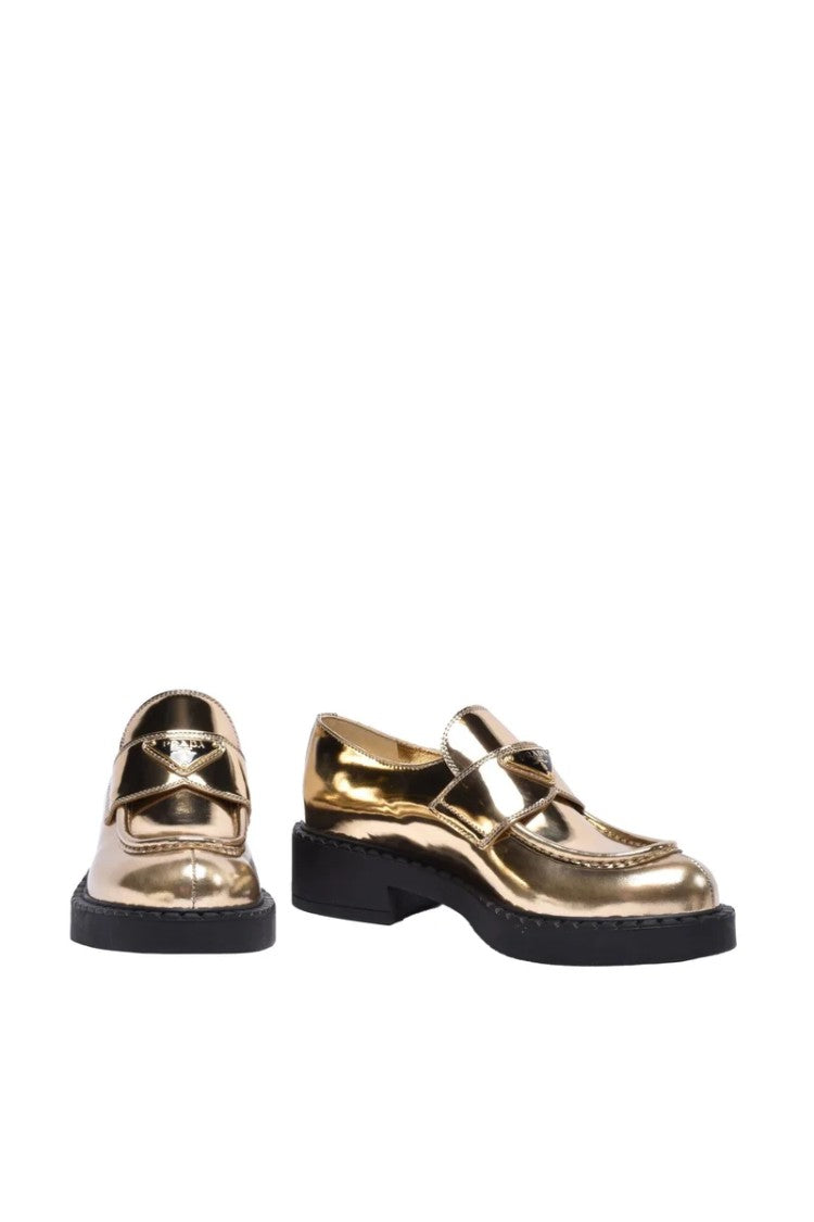 Prada Rubber Sole Loafer Plateau - Gold