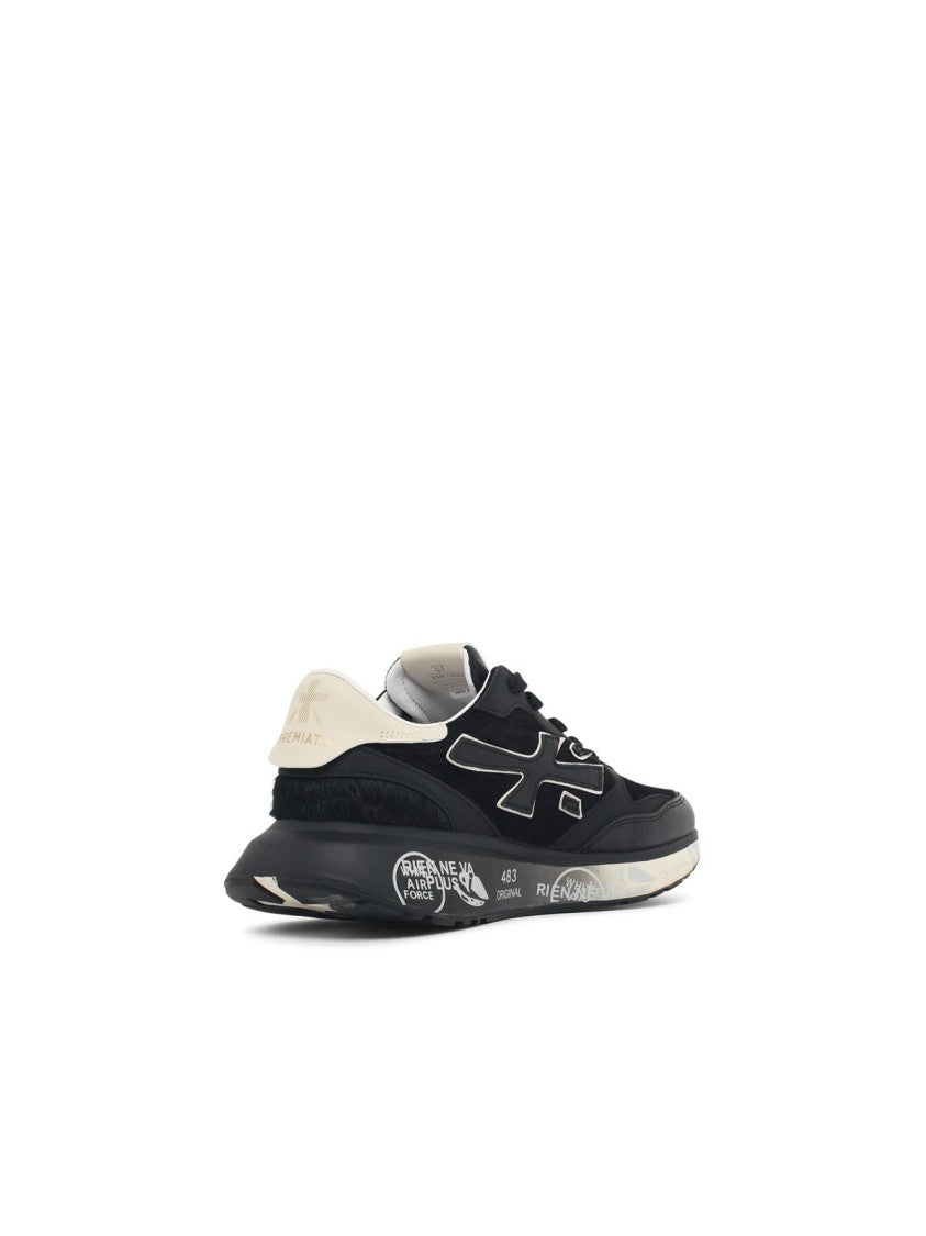 Premiata 'Lauryn' Black Suede Blend Sneakers