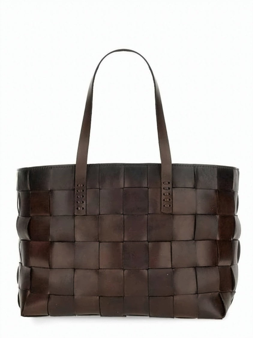 Dragon Diffusion Textured Woven Leather Shoulder Bag