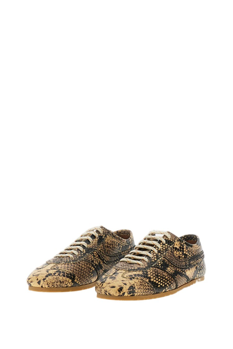 Dries Van Noten Snake Print Leather Sneakers