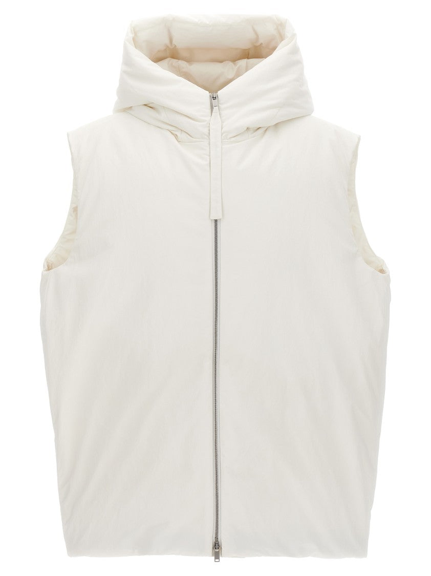 Jil Sander Padded Nylon Vest With Hood