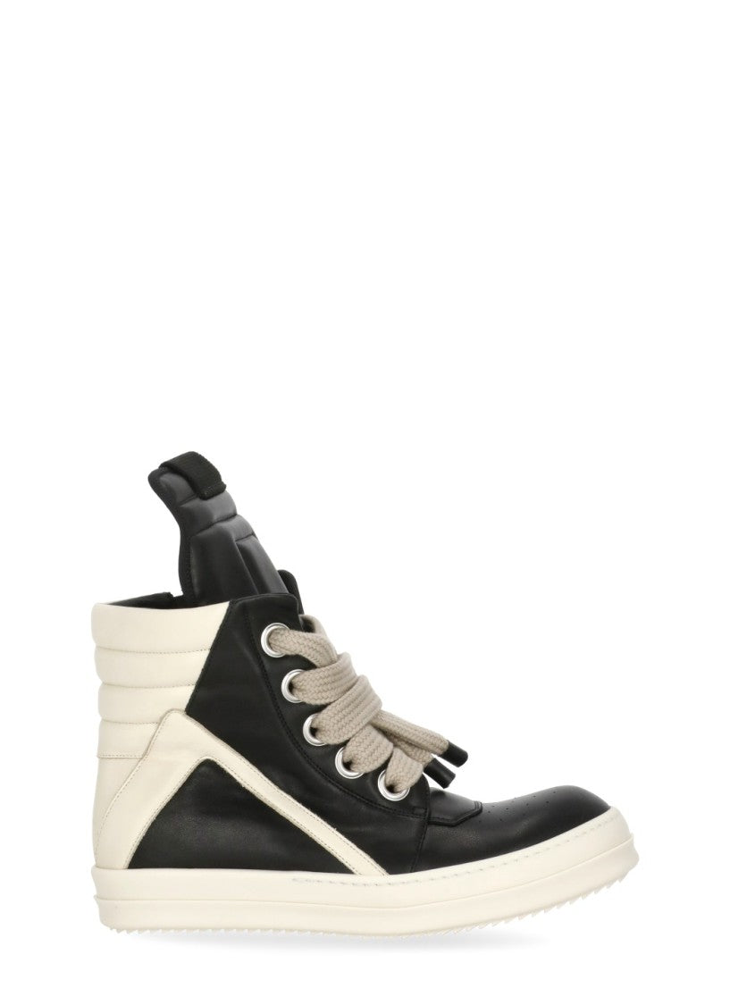 Rick Owens Black Jumbo Laces Side Zip Sneakers