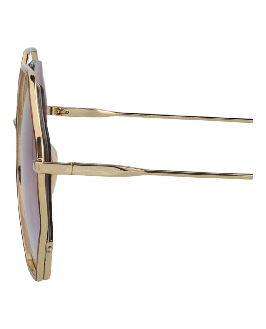 Chloé Square-Frame Metal Sunglasses