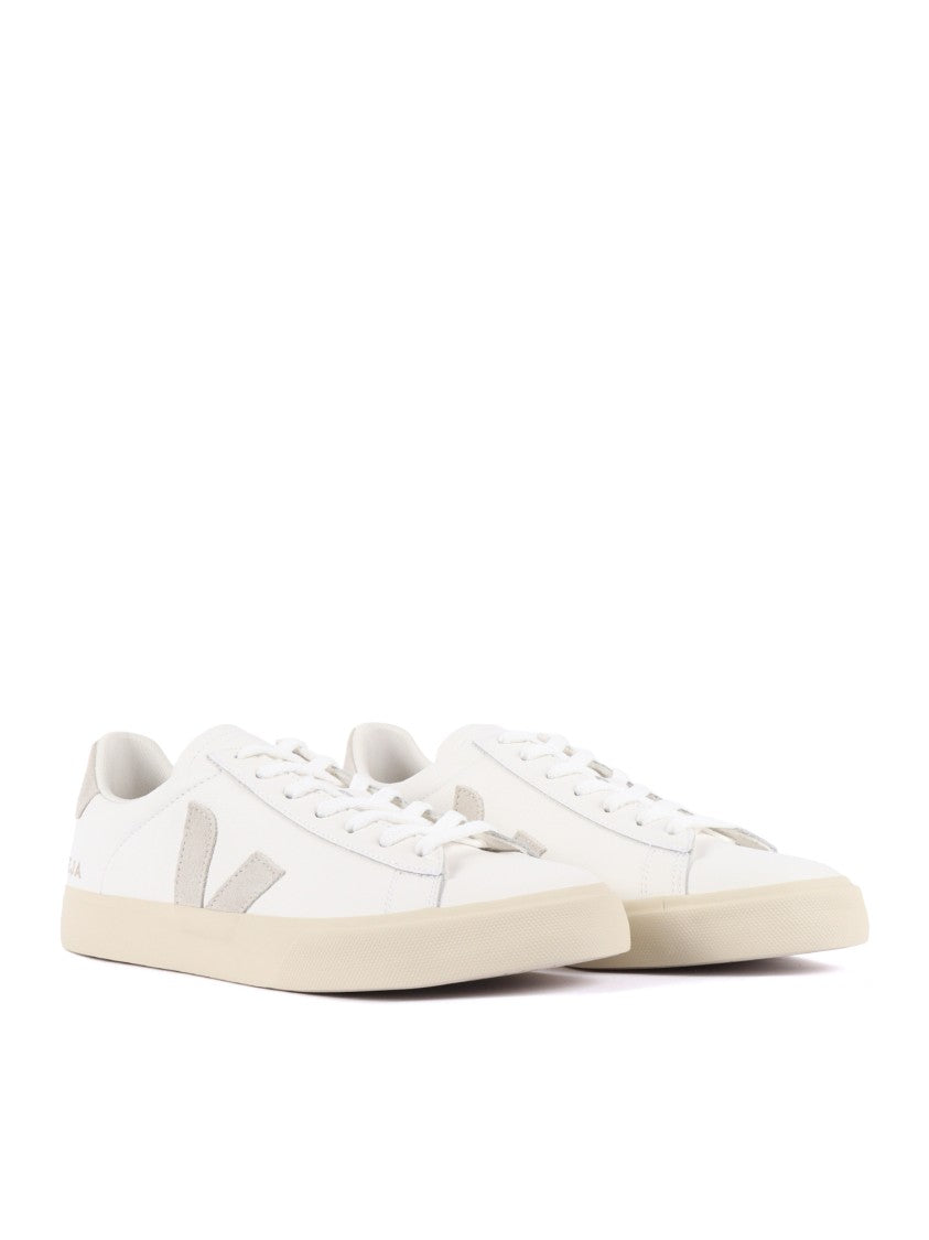 Veja White Campo Suede Accent Leather Sneakers