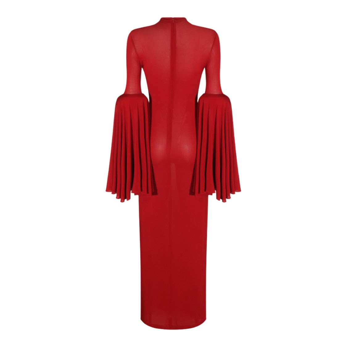 Jean Paul Gaultier High-Neck Bell Sleeve Midi Dress