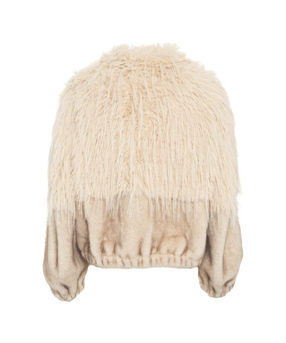 Bully Faux Fur Jacket With Textured Contrasts