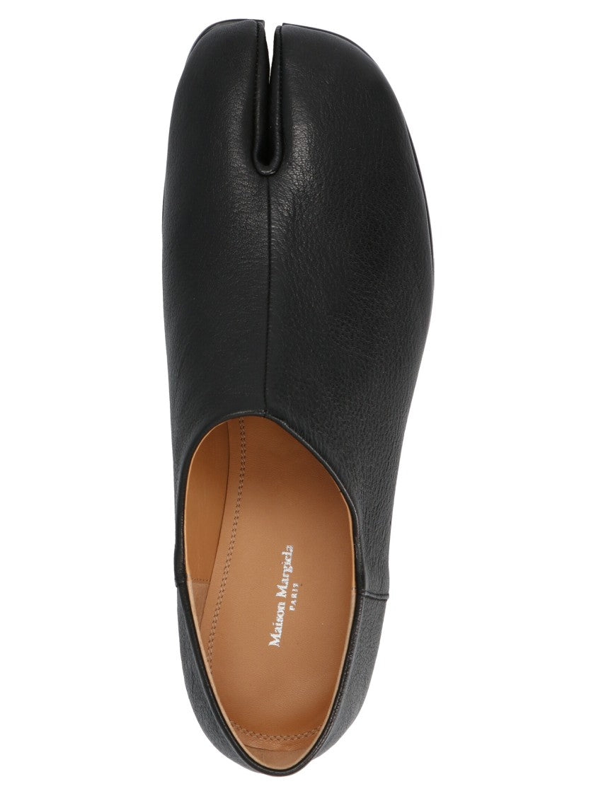 Maison Margiela Black Leather 'Tabi' Mules With Distinctive Split-Toe Design