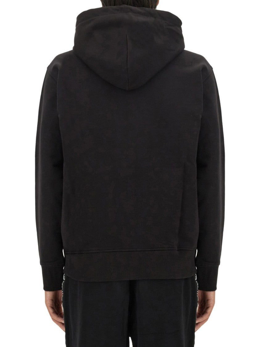 Versace Jeans Couture Logo-Emblazoned Black Sweatshirt With Classic Hood