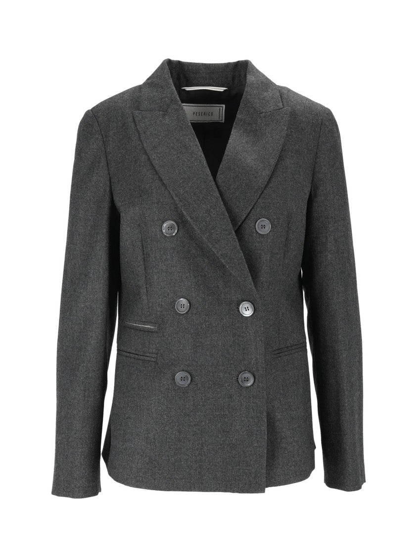 Peserico Tailored Structured Shoulders Double-Breasted Blazer