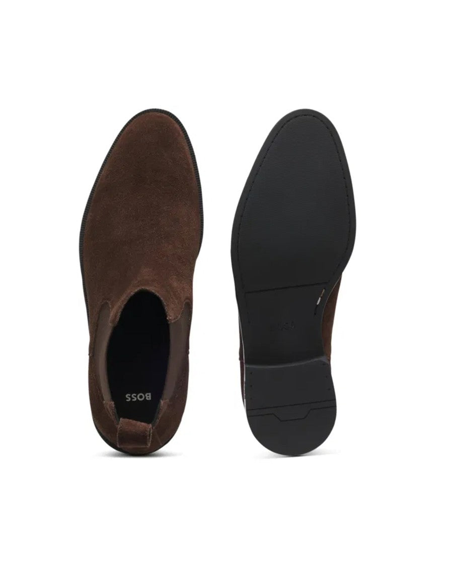 Boss Brown Suede Leather Chelsea Boots