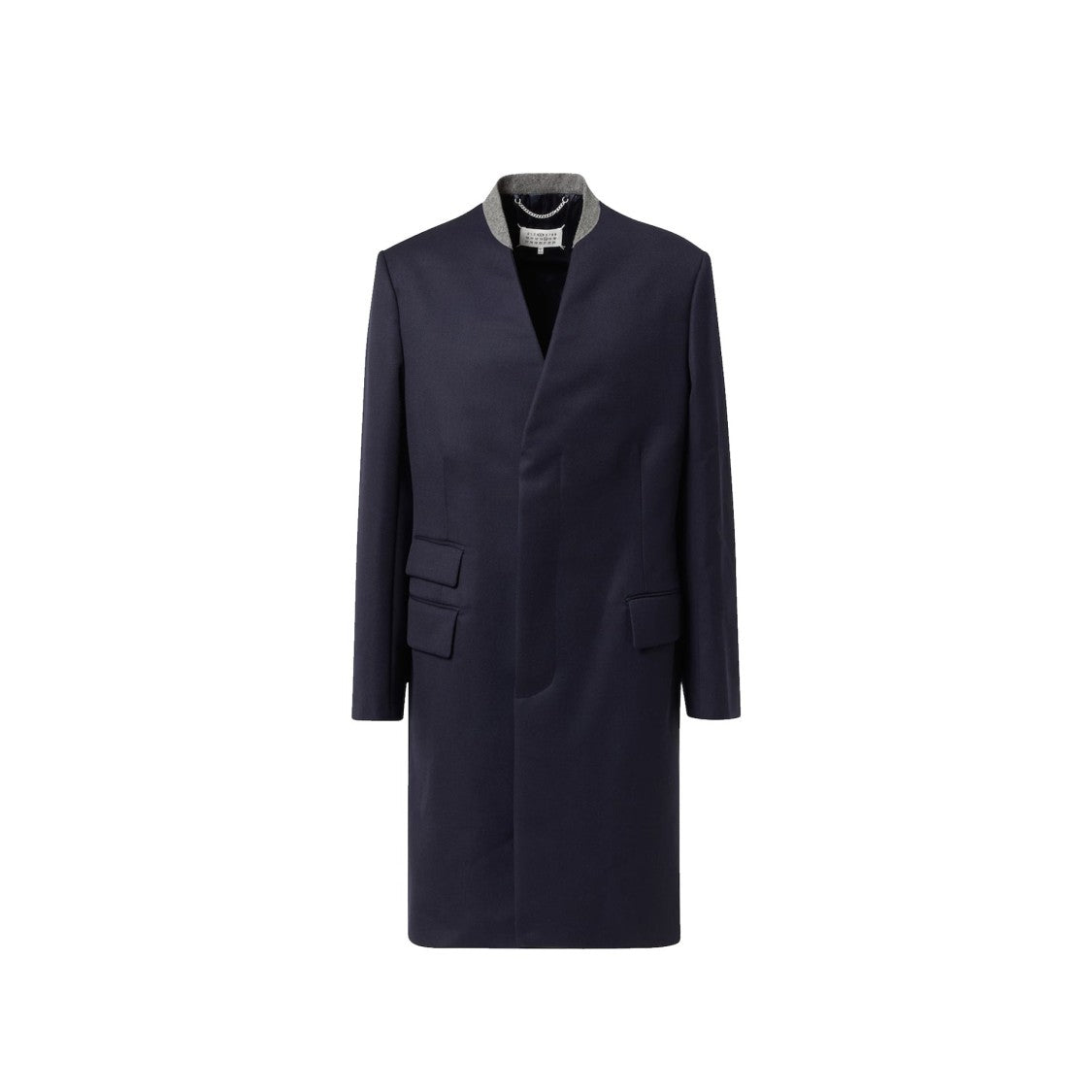 Maison Margiela Wool Cavalry Coat With Concealed Button Closure