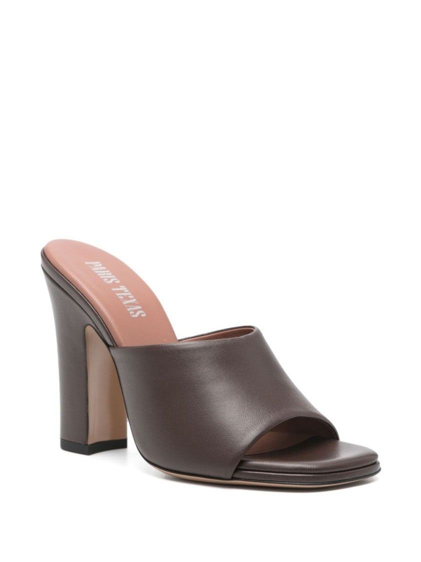 Paris Texas Open-Toe Mules With Wide Strap And High Block Heel
