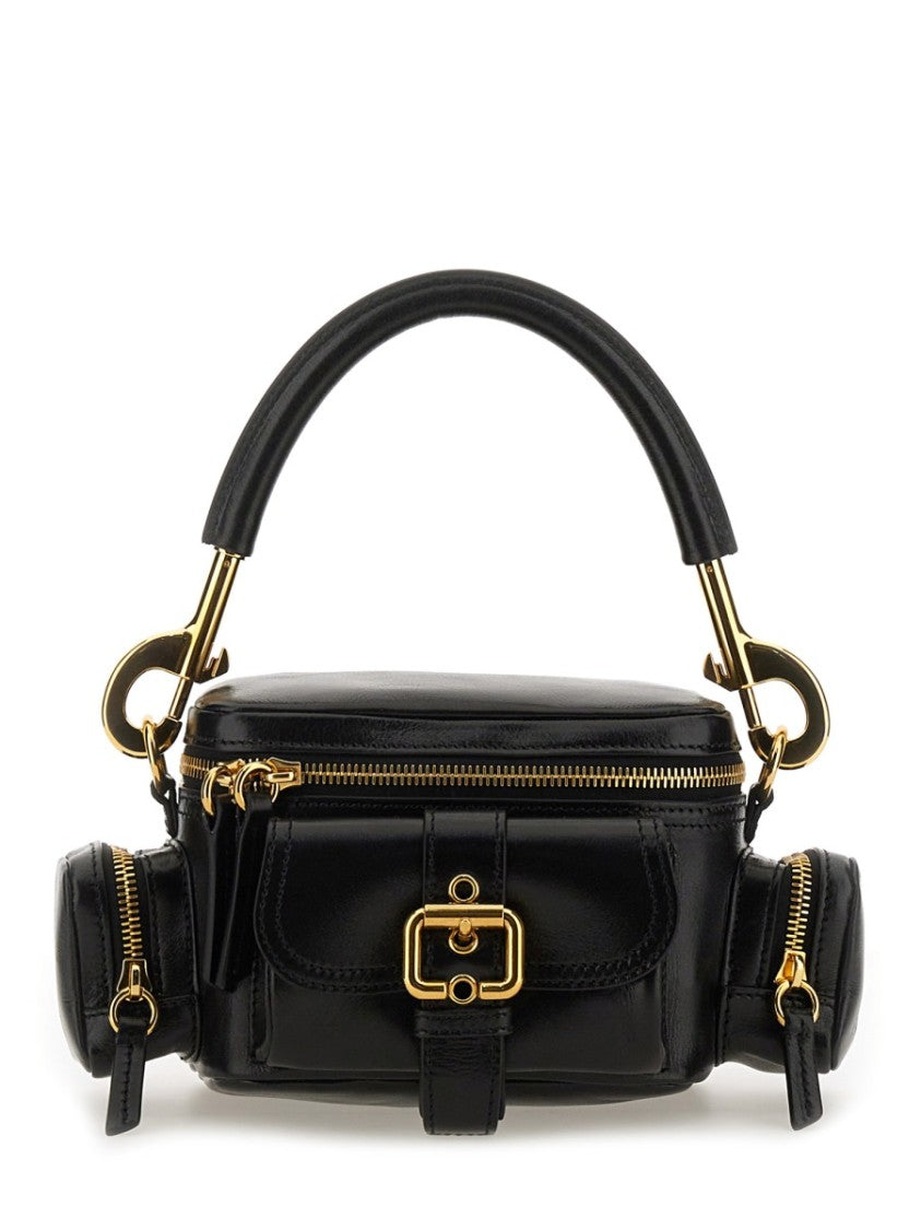 Chloé Structured Leather Camera Bag With Gold-Tone Accents