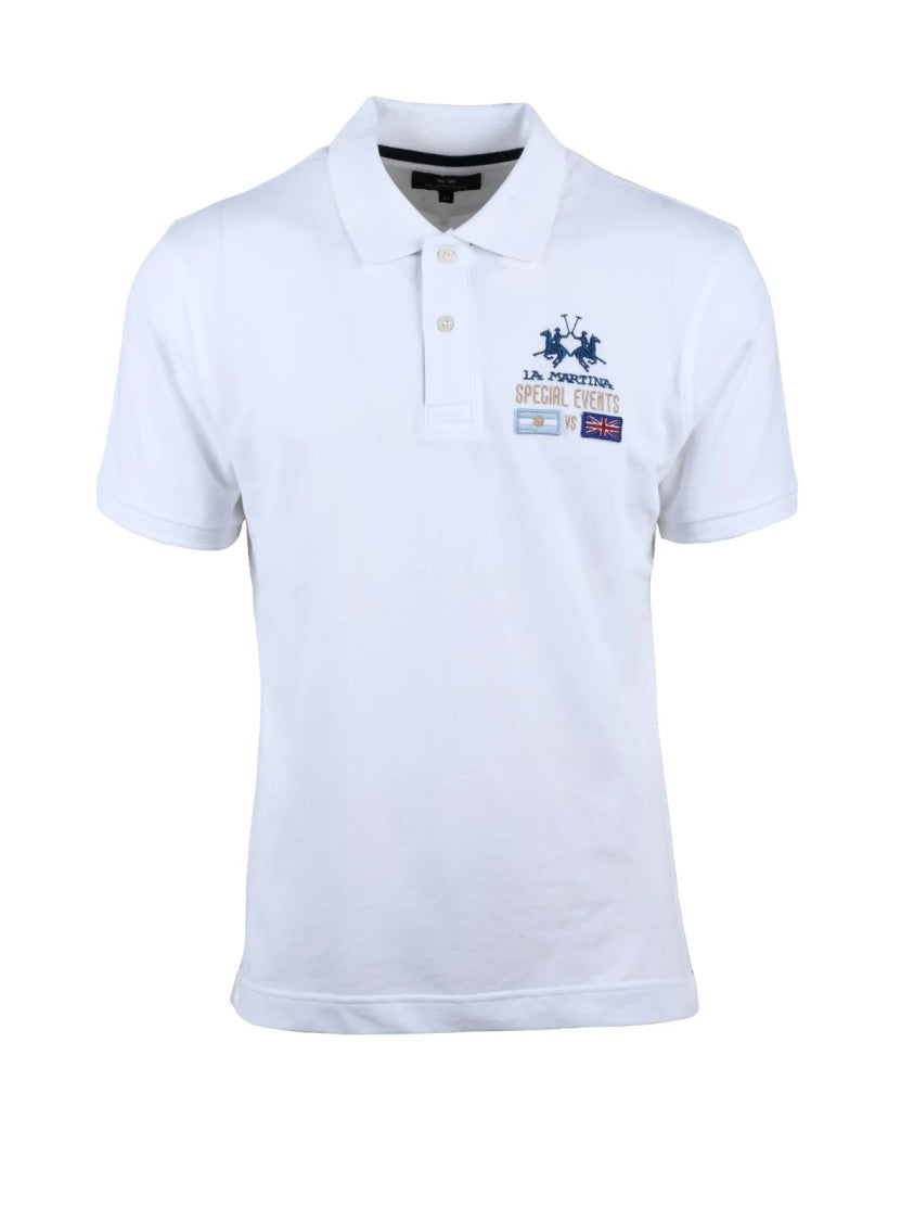 La Martina White Cotton Polo