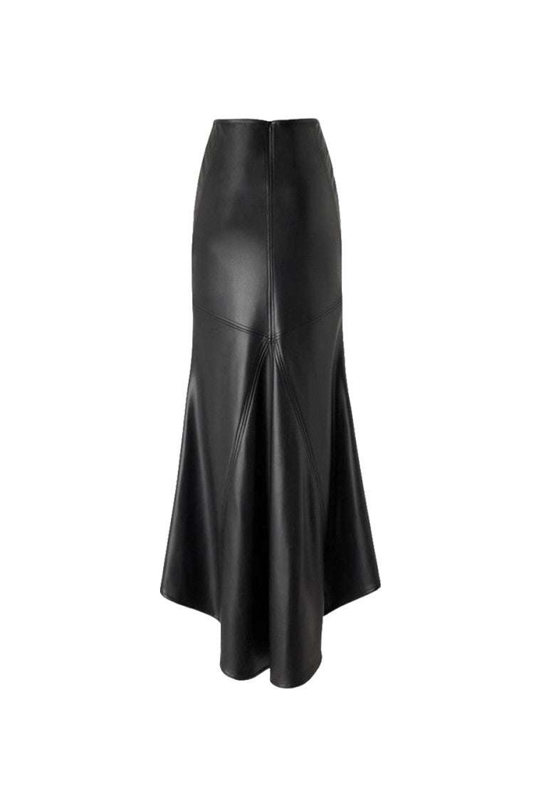 Pinko Black Polyester Flared Maxi Skirt