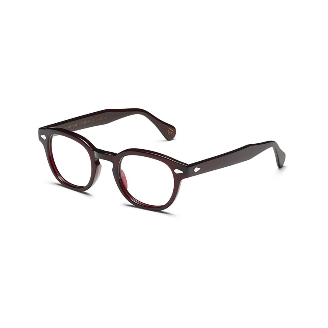 Moscot Burgundy Or-Lem-O Acetate Round Eyeglasses