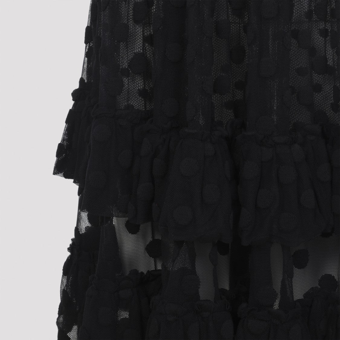 Dries Van Noten Black Tiered Midi Dress