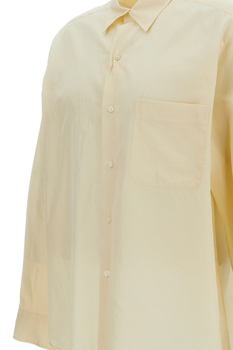 Kaptain Sunshine Ecru Cotton/Silk Blend Twill Shirt