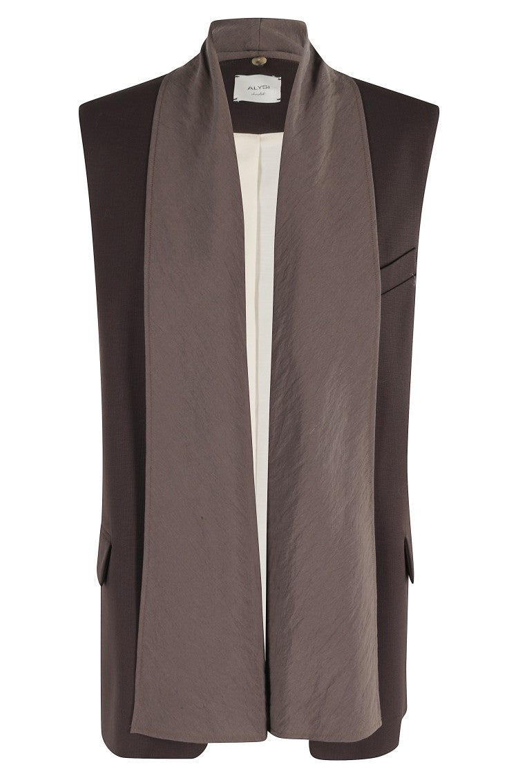 Alysi Structured Sleeveless Vest With Removable Scarf