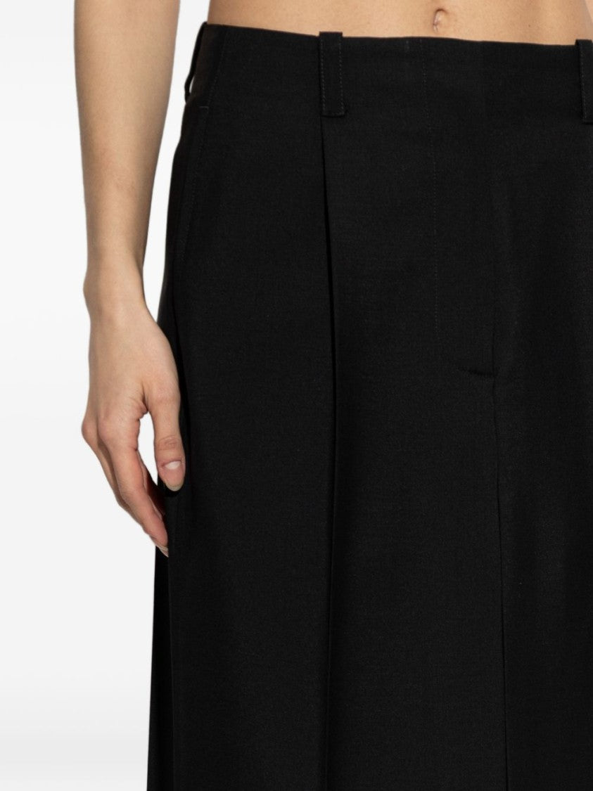Givenchy Black Silk And Nylon Midi Skirt