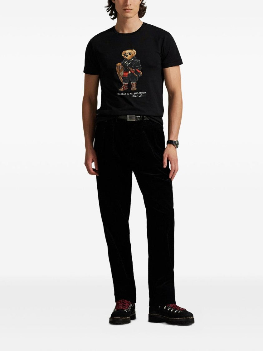 Polo Ralph Lauren Black Cotton Short-Sleeve T-Shirt With Bear Graphic