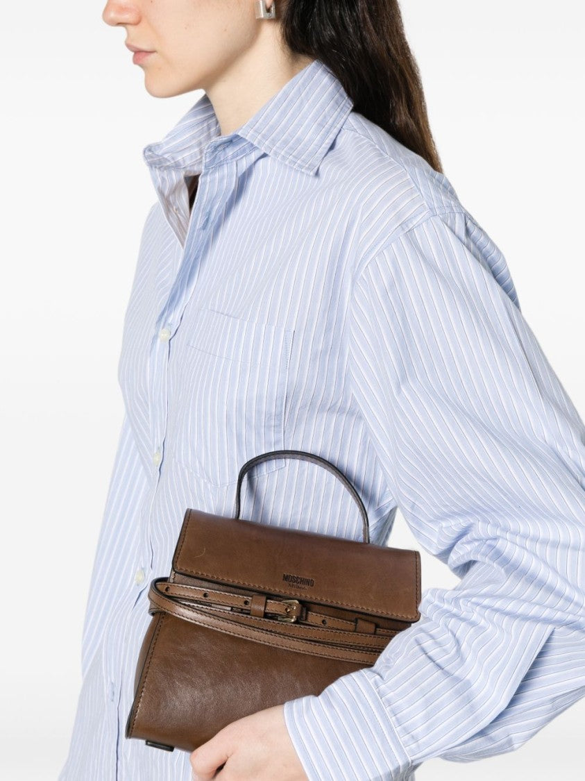 Moschino Trapezoidal Structured Handbag With Adjustable Strap