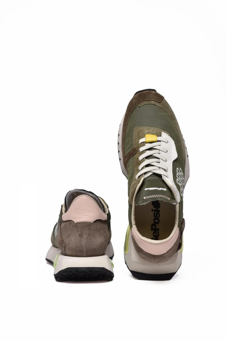 Be Positive Leather/Polyester Sneakers - Military Green