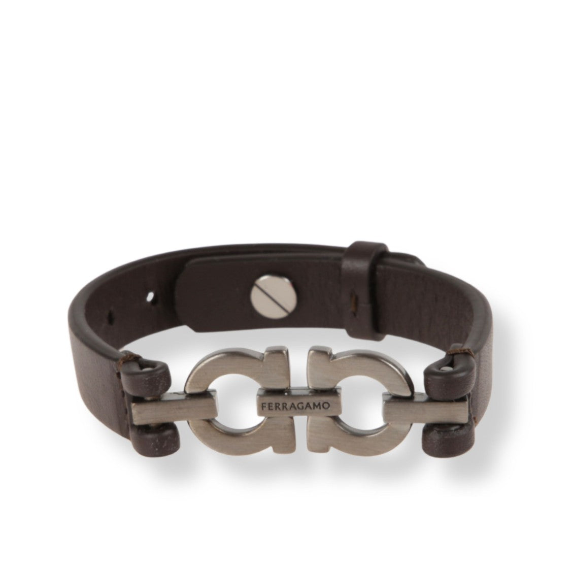 Ferragamo Brown Leather And Metal Accessories